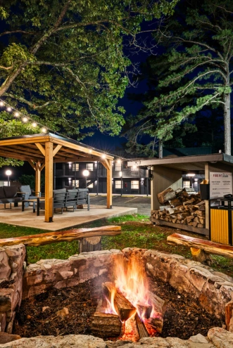 Fireplace gathering space